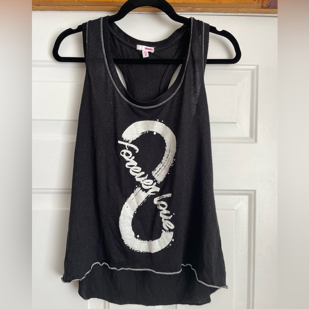 BONGO Black Tank with White Graphic